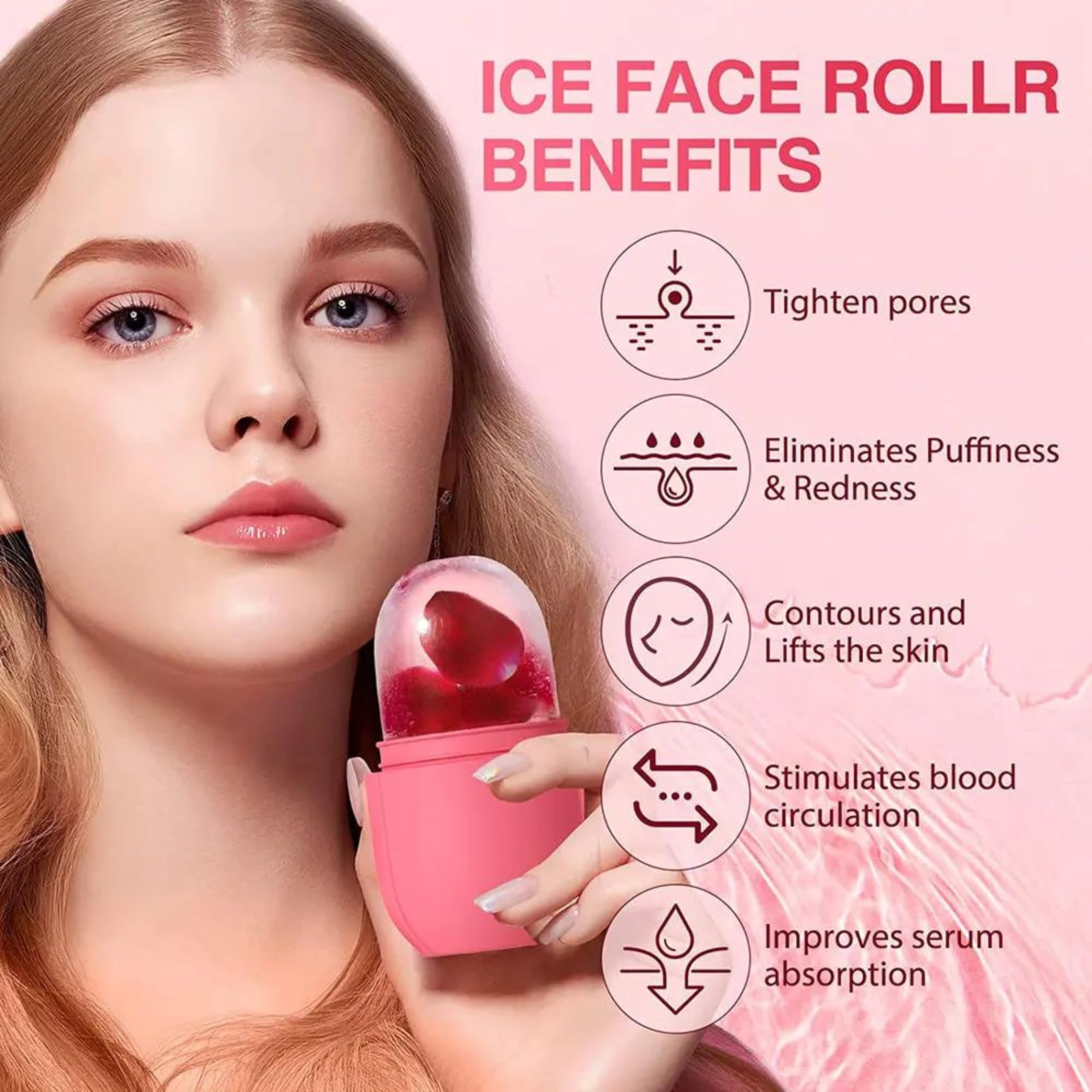 SWASCOSWASCO Face Stone Jade Roller Massager Set | Gua Sha, Ice Roller & 3D Massager | Reusable Silicone Facial Combo for Skin, Eye, Neck & Body Care | Beauty Tools for Women & Men Skincare - Image 7 thumbnail