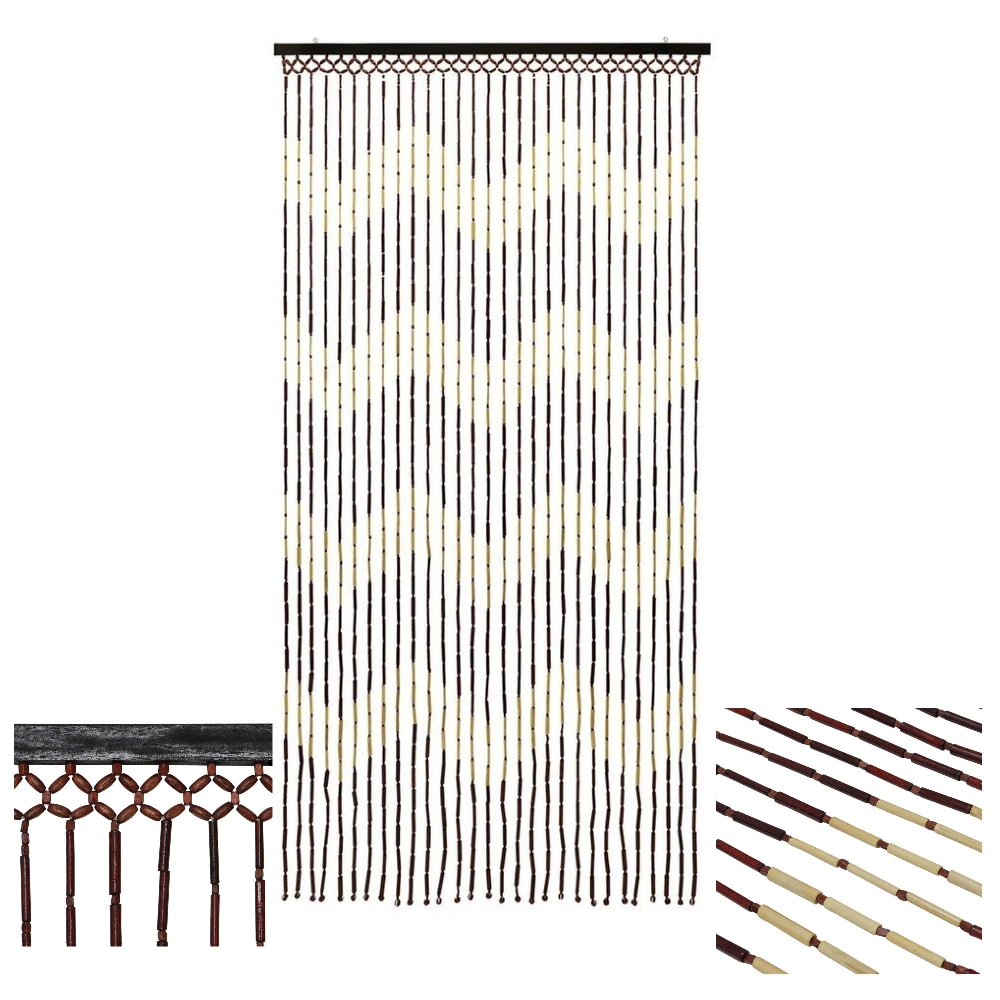 Wooden Beaded Door Curtain Bamboo Fly Insect String Blind Screen Doorways Window Home Decoration Panel Room Divider