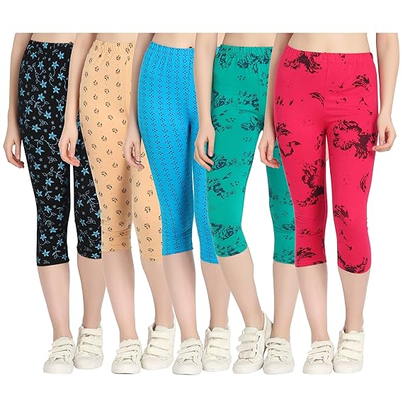 Printed Capri for Womens/Girl Pack of 5