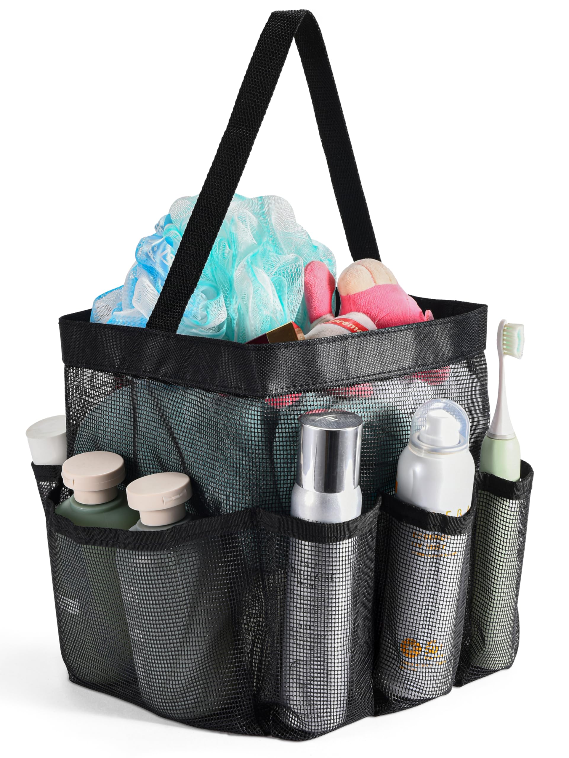 Bamodi Mesh Shower Caddy Basket/Hanging Portable Shower Tote Bag Netz-Duschkorb - Kulturbeutel Transparent Tote Bag Organizer- Kulturtasche Zum Aufhängen - Für Damen, Frauen