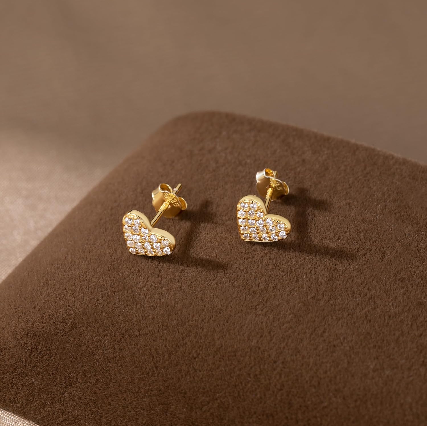 SLUYNZ 925 Sterling Silver CZ Heart Stud Earrings for Women Teens Cute Love Heart Earrings Studs - Image 2