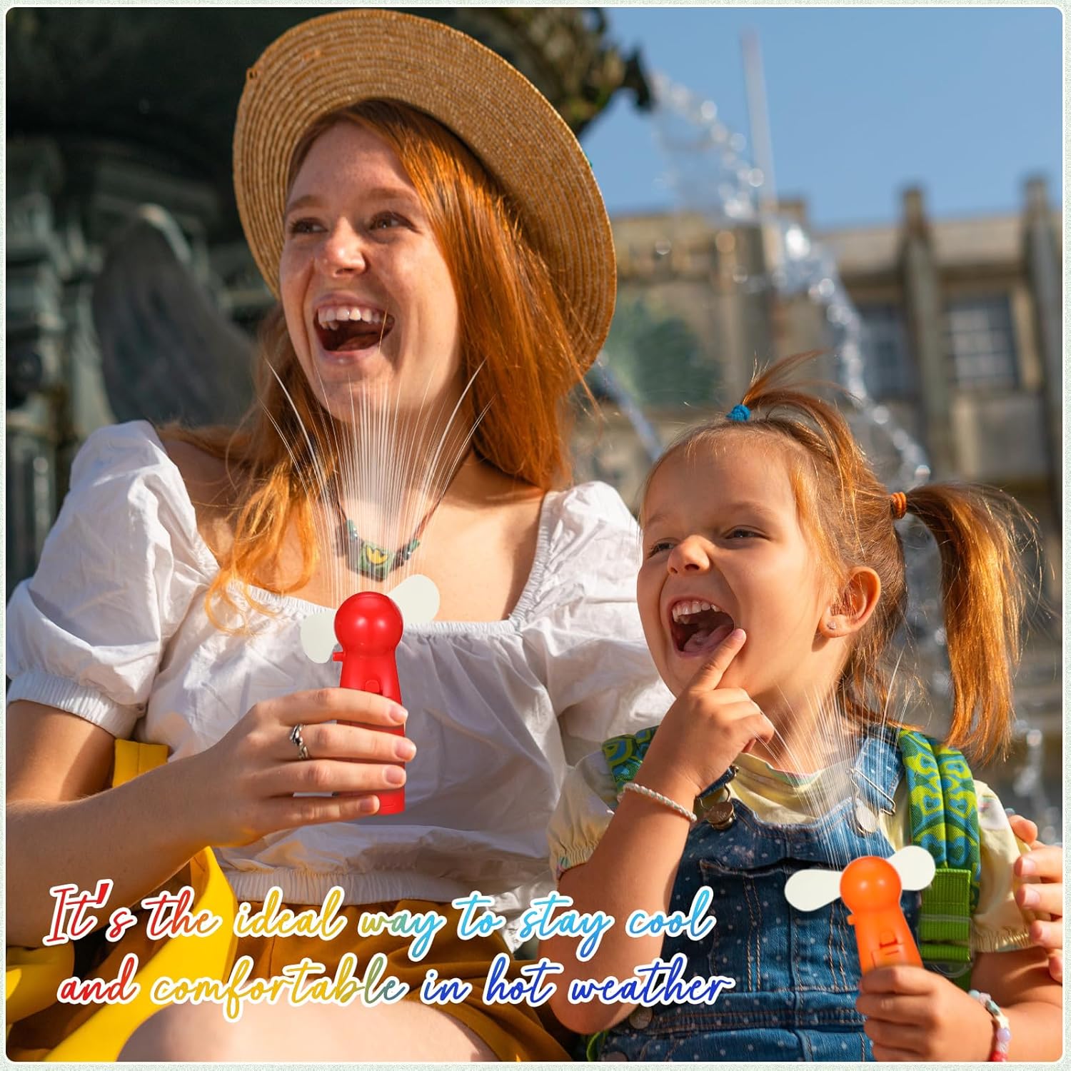 24 Pcs Mini Portable Electric Fan Bulk Powerful Personal Handheld Fan for Wedding Favors Summer Music Festival Travel Camping, Battery Not Include(Multicolor)