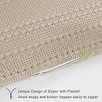 Vista 391 de PHF Fundas de almohada 100% algodón con tejido de gofre de 24 x 24 pulgadas, paquete de 2 fundas cuadradas para decoración elegante del hogar, sin