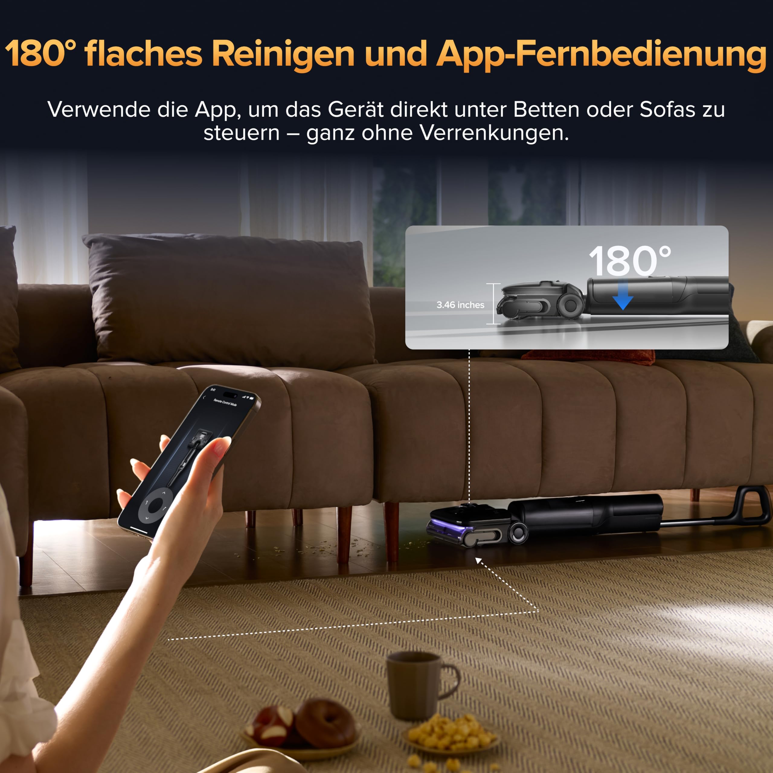 roborock F25 Ultra Nass Trockensauger mit Dampf, 180 °C Dampfmopp, 86 °C Heißwasser Saugwischer, 22kPa Staubsauger mit Wischfunktion, 90°C Selbstreinigung, 180° flache, KI-unterstütze Räder, Blaulicht