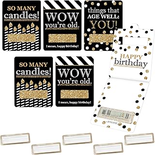 Big Dot of Happiness Adult Happy Birthday - Gold - DIY Assorted Birthday Party Cash Holder Gift - Funny Money Cards - Set of 6