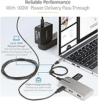Vista 5 de StarTech.com Adaptador multipuerto USB-C, 4K 60Hz HDMI W/HDR, concentrador USB de 3 puertos, paso de entrega de energía de 100 W, mini estación
