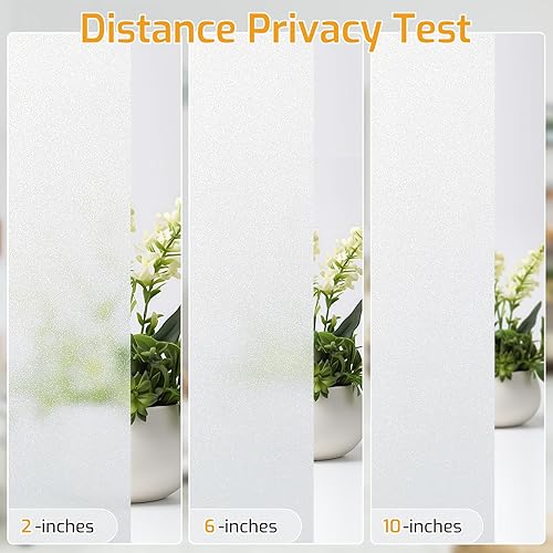 Miniatura 8 de LUTE Película de privacidad para ventana, película de vidrio esmerilado, adhesivo estático para control de calor, extraíble, cubierta de ventana no