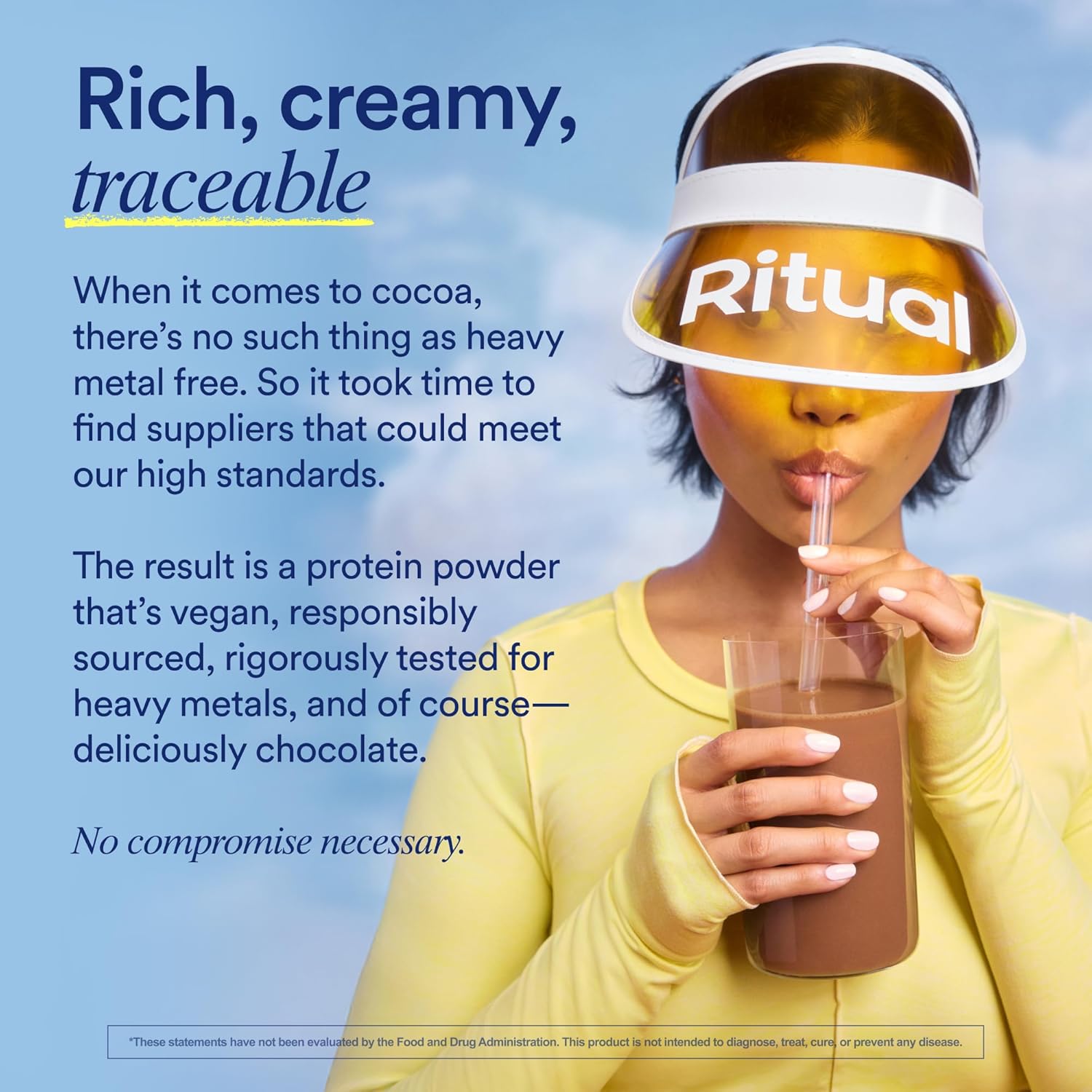 Ritual Pea Protein Powder with BCAA: 20g Organic Vegan Plant-Based Protein from Regenerative Farms in North America, Complete Amino Acid Profile, Gluten Free, Sugar Free‡, Dairy Free, Chocolate, 1 Lbs - Image 5