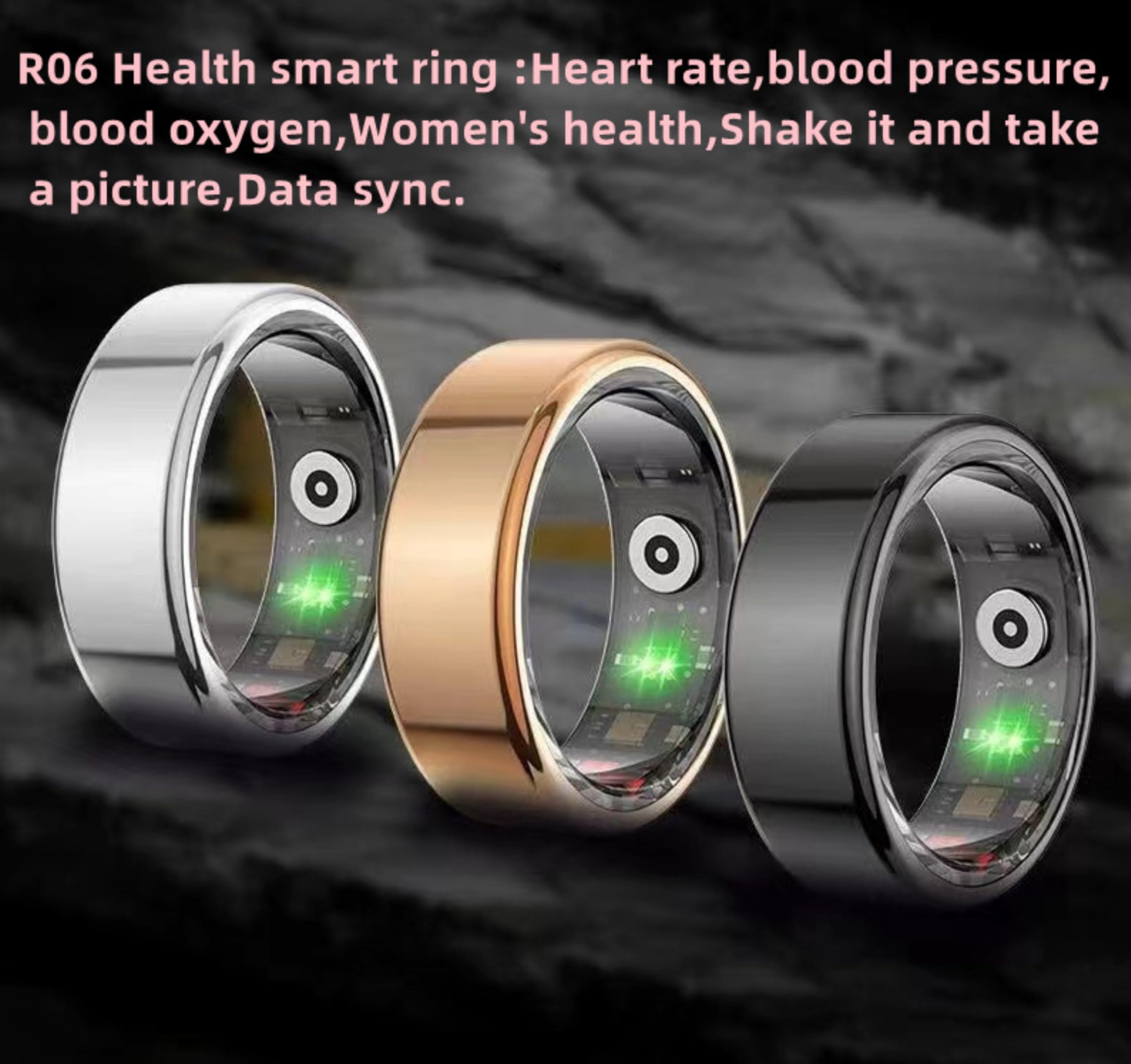 tp TRADEPROVIDER Bague de doigt réglable pour tracker d'activité intelligente, compteur d'oxygène dans le sang, compteur de calories, étanche IP68, USB, Bluetooth, iOS et Android (taille 11)