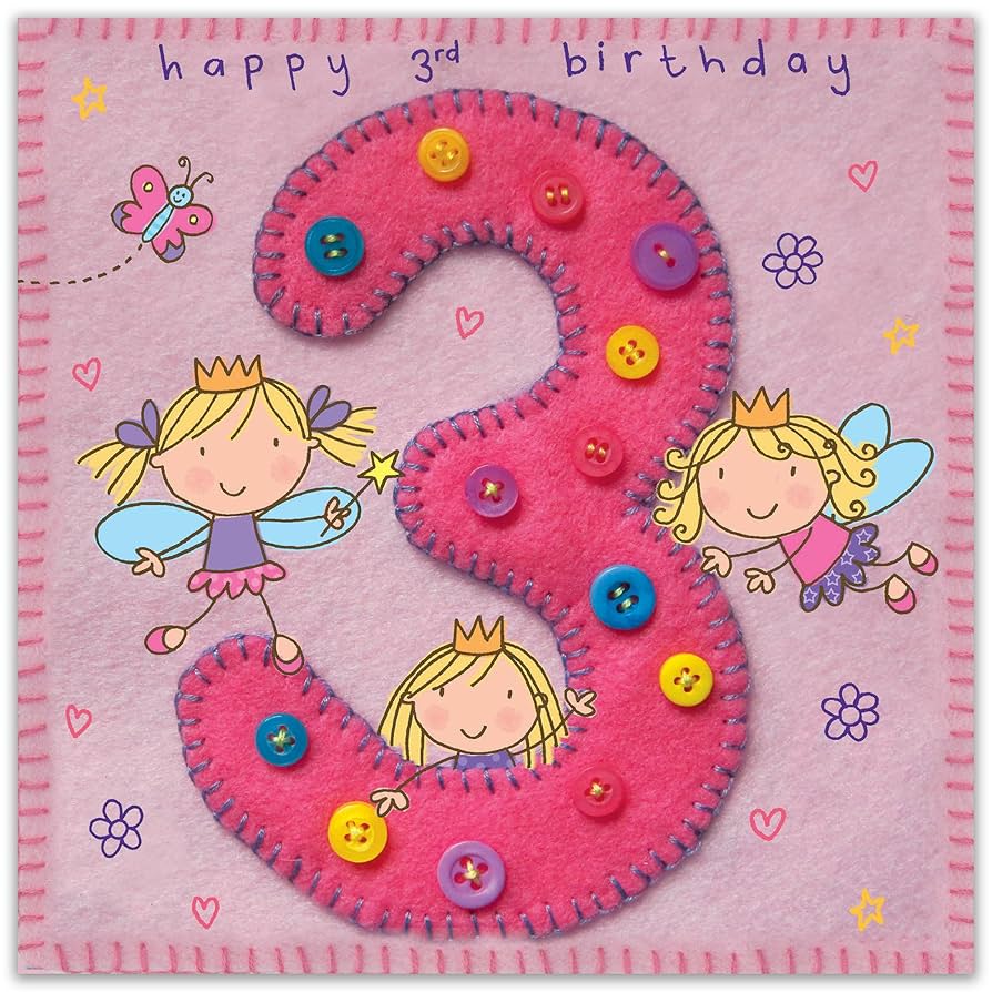 Amazon.com : Twizler 3rd Birthday Card Girl with Fairies