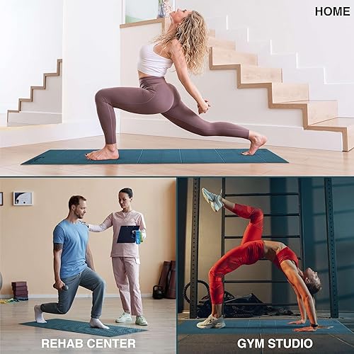 Miniatura 6 de Esterilla de yoga plegable  0.236 in y 0.315 in de grosor, grande, ligera y fácil de almacenar  Alfombrilla de ejercicio plegable antideslizante