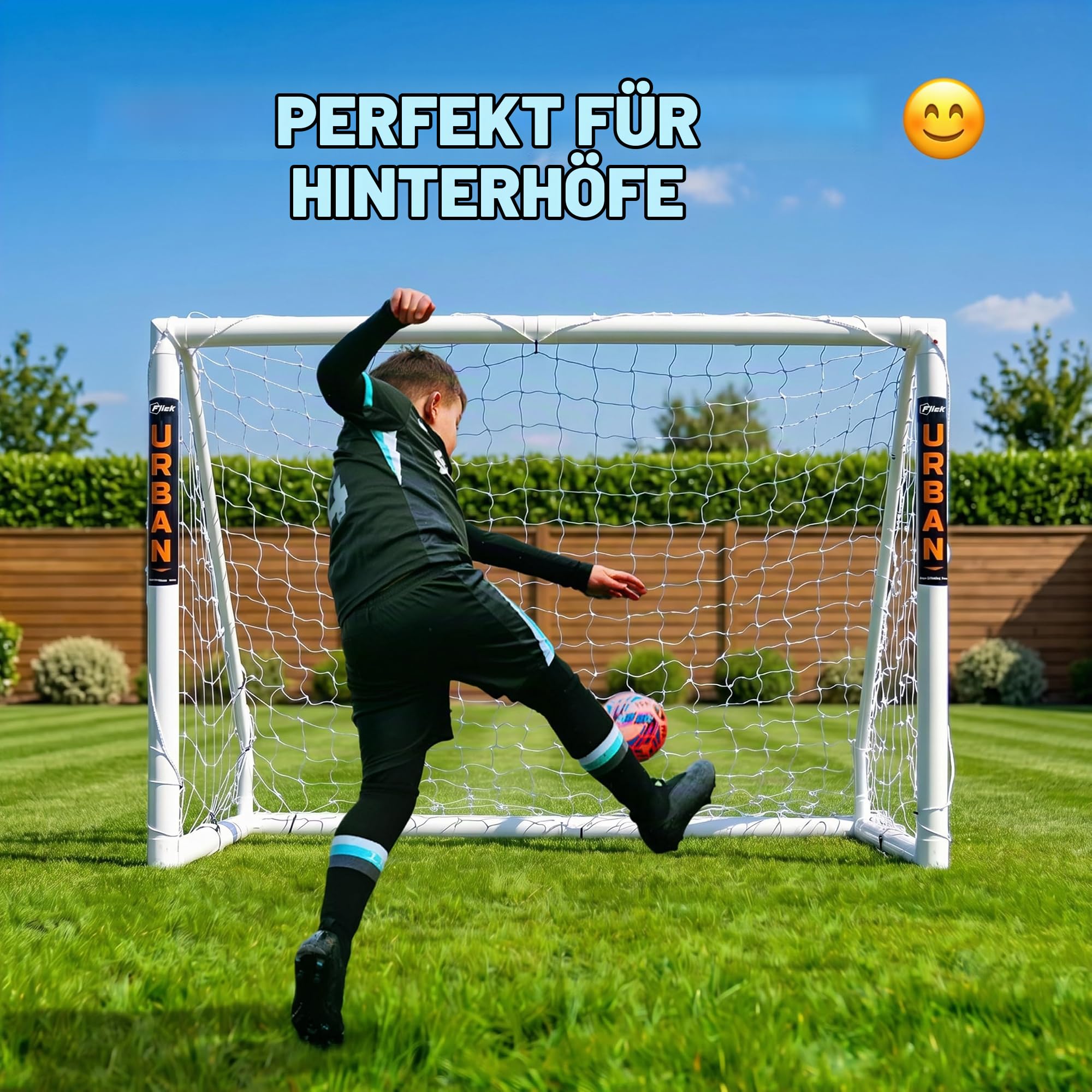 Football Flick Unisex-Jugend-Urban-Fußballtor, 6 x 4 Größe, Weiß