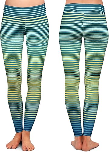 Miniatura 2 de Made in USA Athletic Yoga Leggings from DiaNoche Designs by Christy Leigh - Teling Stripes