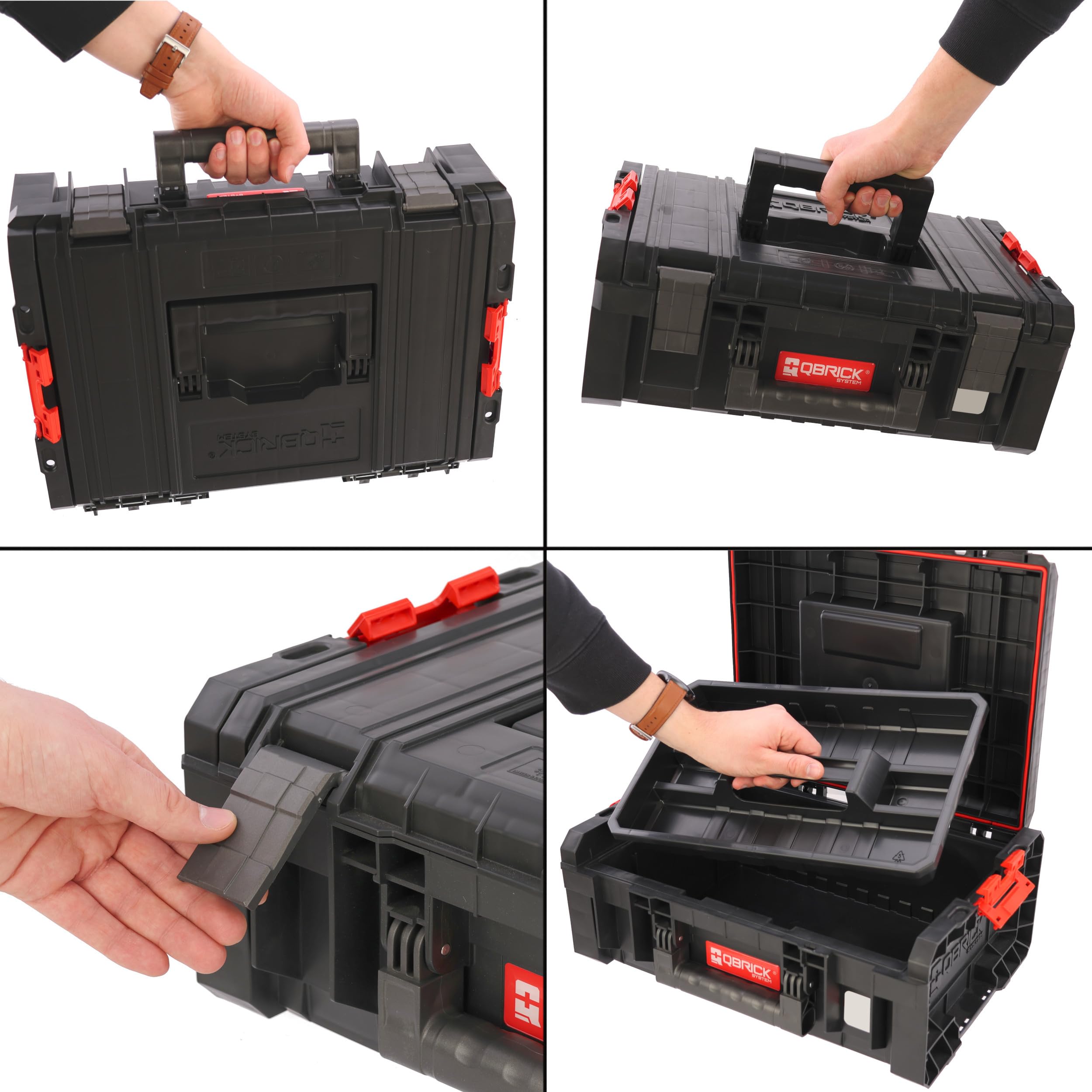 botle Cassetta degli attrezzi modulare con 2 cassette degli attrezzi su piattaforma collegate a ruote e organizer PRO