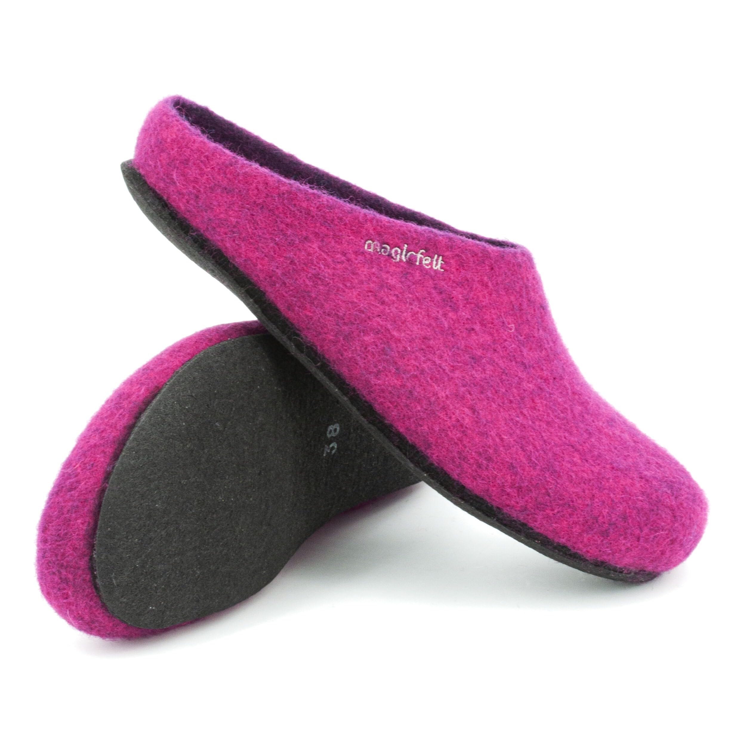 Magicfelt Hausschuhe 709 Hausschuhe – 100% Merino-Wolle, Magenta, Größe 38