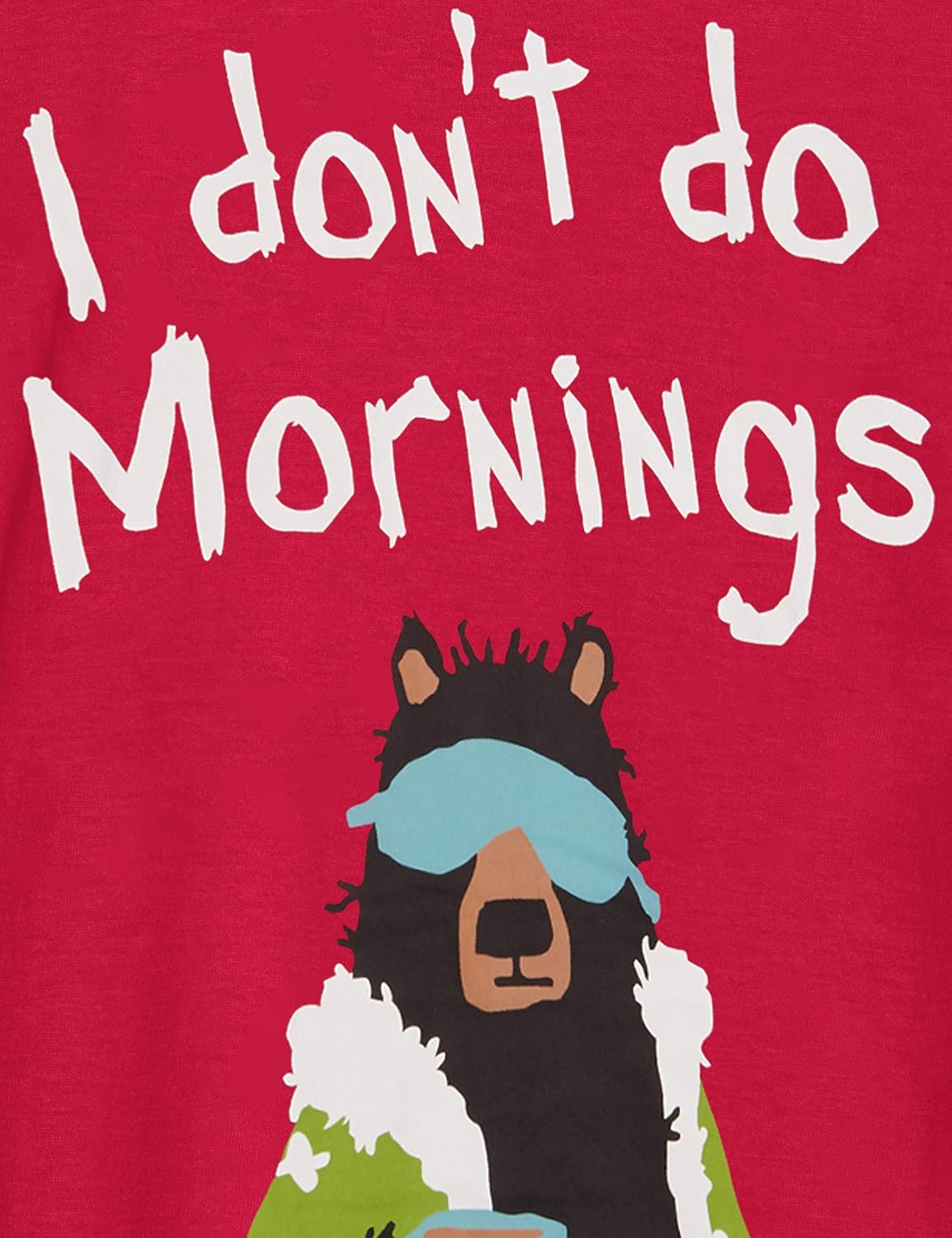 Hatley Women's I Don't Do Mornings Sleepshirt, Raspberry, One-Size
