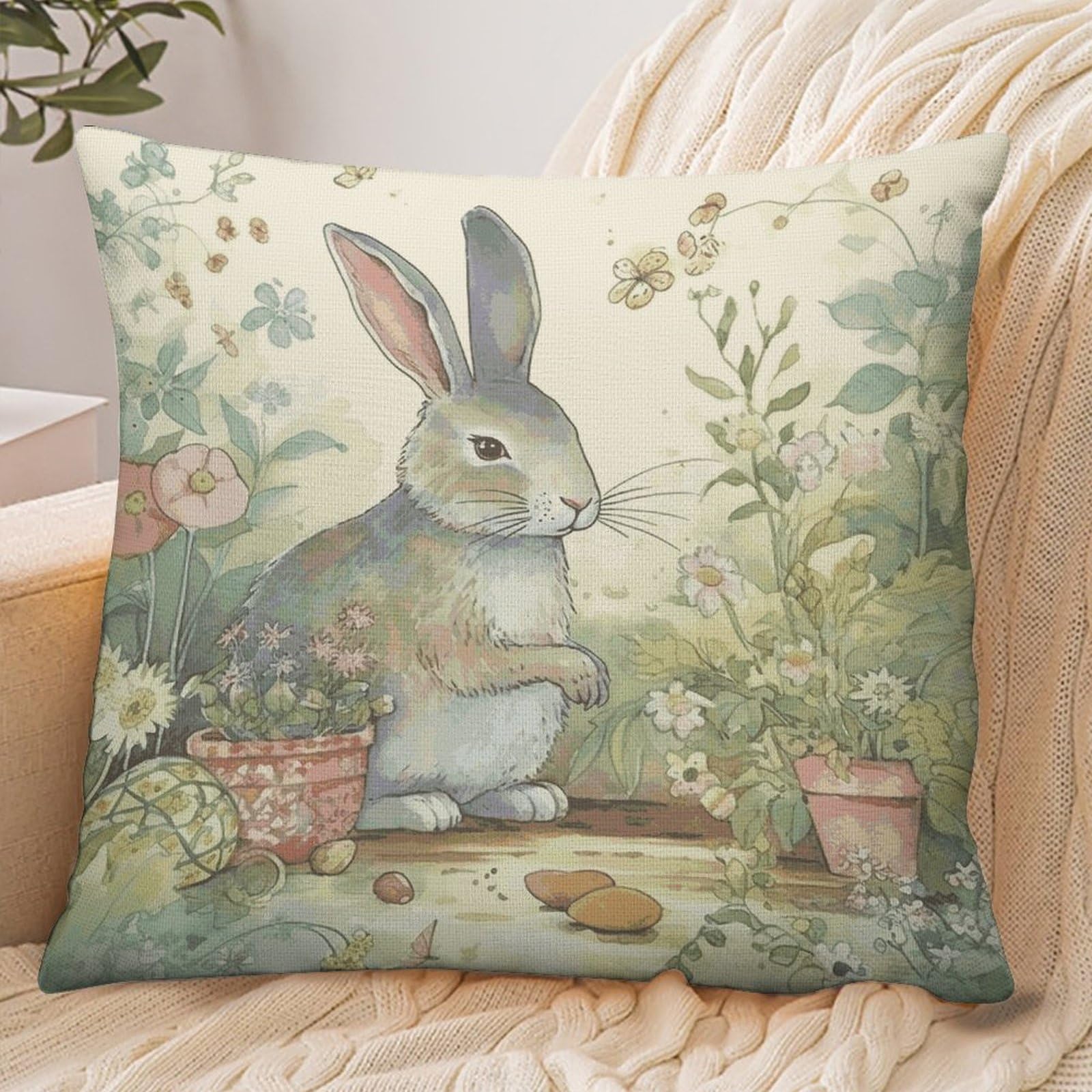 Fekiloot Style Garden Bunny Pillowcase Pillow Sham Pillow Case