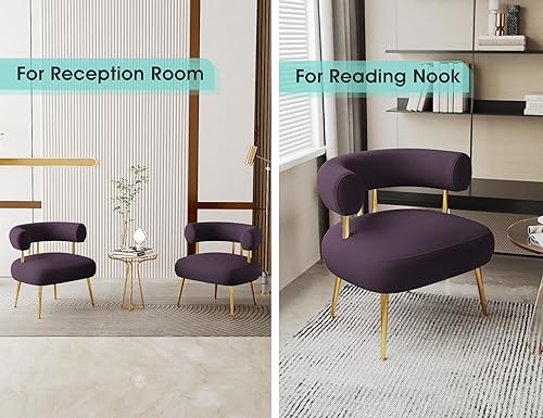 Miniatura 24 de Silla decorativa de Sherpa Boucle de mediados de siglo, silla redonda tapizada con brazo de barril para espacios pequeños, sofá de esquina lateral