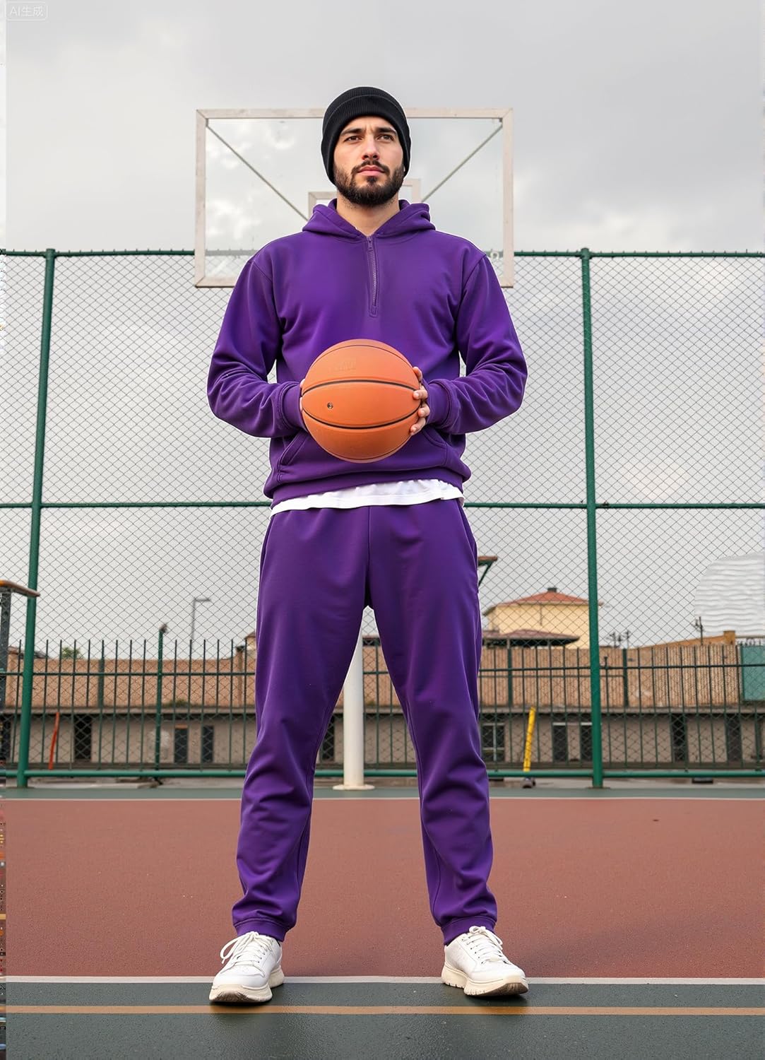 sweat suit for Men's hoodies Quarter Zip 2 Piece Set Long Sleeve Casual Tracksuits Sweatsuit - Image 7