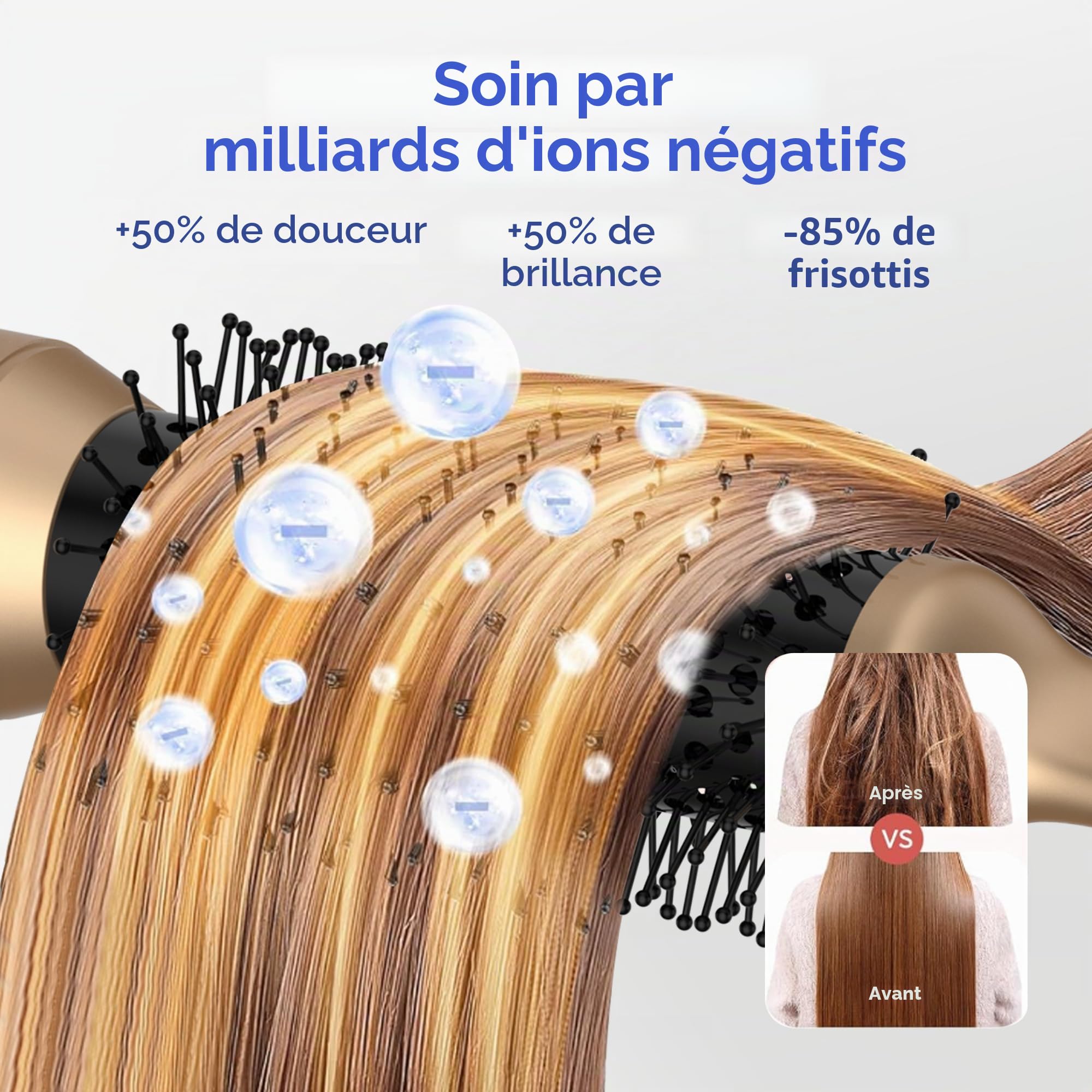 UMIGA Airstyler 5 en 1 Brosse Soufflante Air Styler set Hair Styler Airbrush Fer a Boucler Brossee Soufflante Brosse Lissante Pour Cheveux, Kit de coiffure Pour Sécher