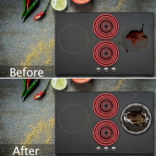 Miniatura 3 de Tucocoo Juego de 4 fundas redondas familiares para quemadores de estufa, 2 piezas de 8 pulgadas y 2 piezas de 10 pulgadas, fundas negras para