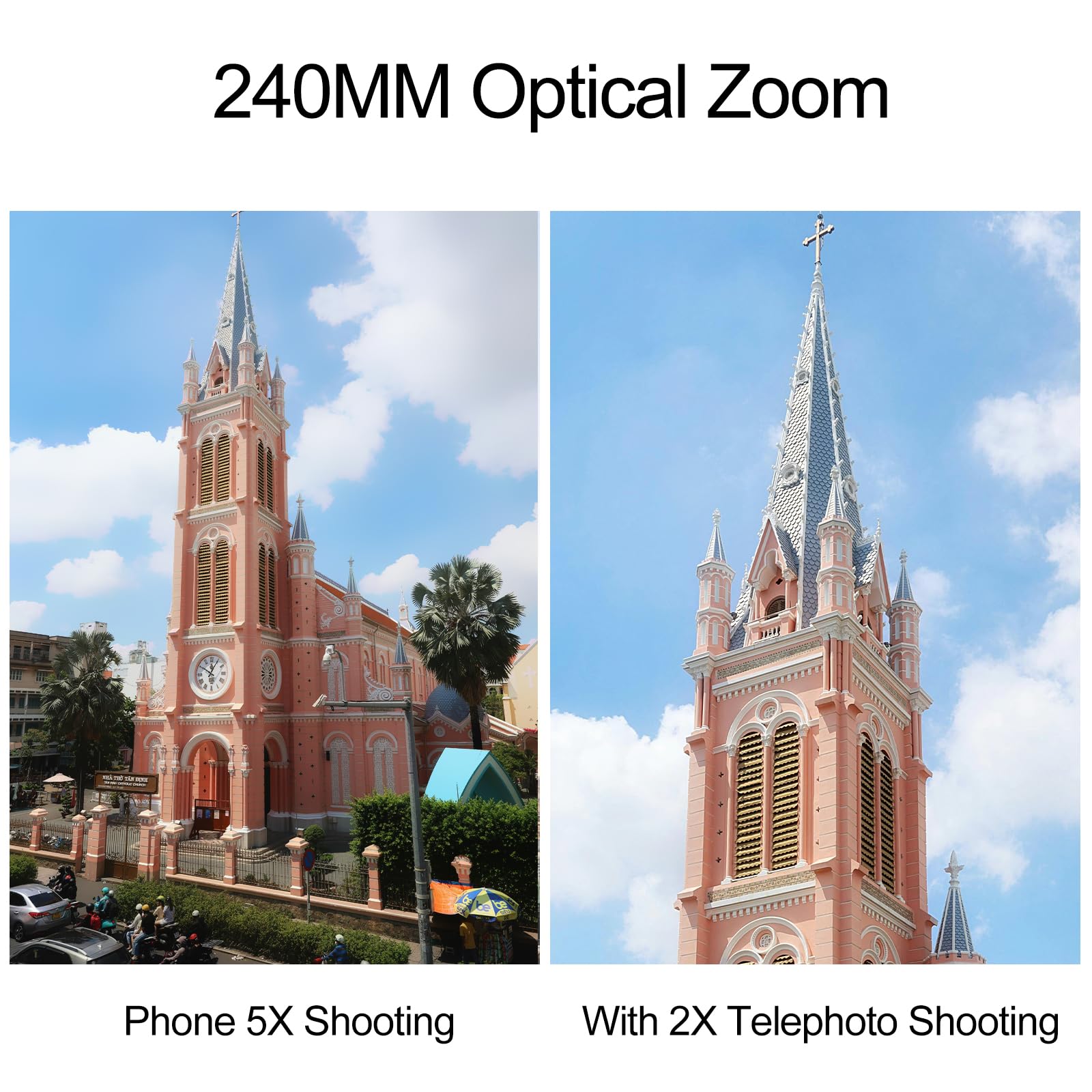Teleobiettivo 2X per teleobiettivo 5X, con obiettivo macro da 200 mm e 300 mm, clip universale per obiettivo da 17 mm, compatibile con SmallRig e NEEWER Phone Cage (componenti aggiuntivi 200