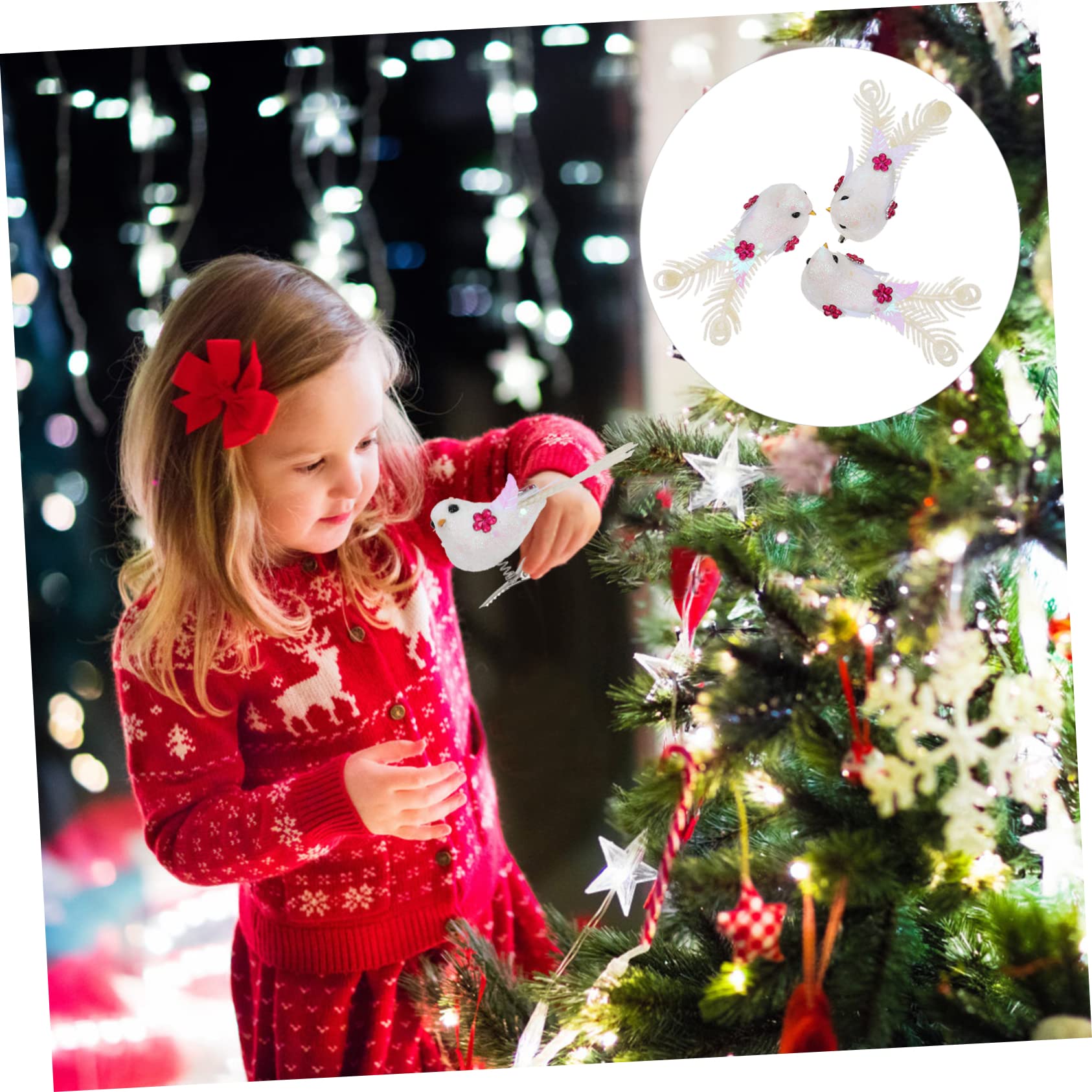 Didiseaon 24pezzi Decorazioni Natalizie Uccelli Simulati Clip Per Di Natale e Giardino Atmosfera e Facile Da Usare