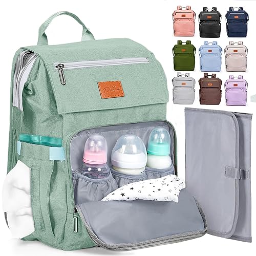 Miniatura 18 de PILLANI Mochila para Pañales de Bebé - Bolsa Grande para Niños y Niñas, Mochila Impermeable para Pañales - Bolsas de Pañales de Viaje con