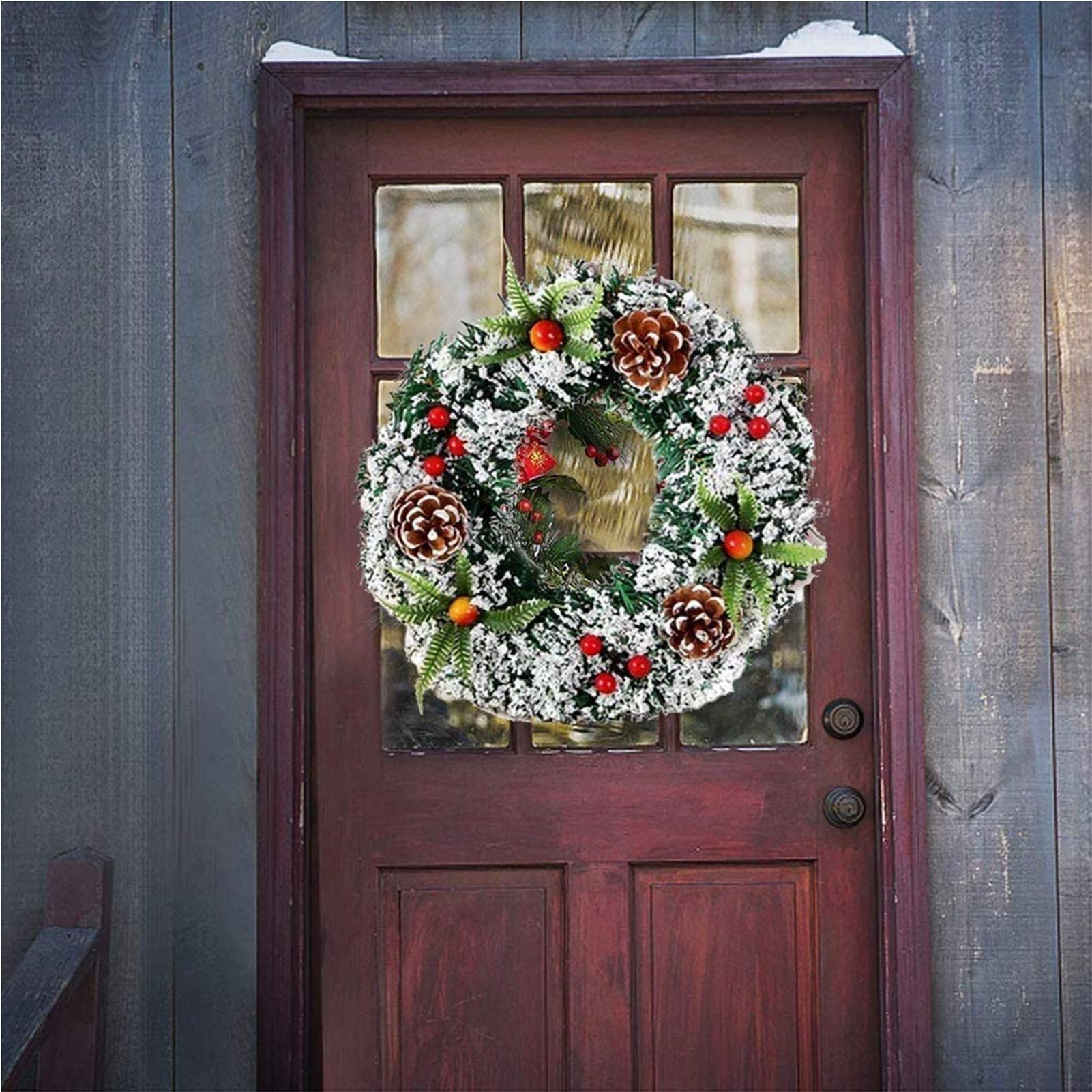 MIAOXIAO Weihnachten Dekoration Girlande Kreativ Weihnachten Türkranz Weihnachtsgirlande Künstliche Kränze Weihnachtskranz Deko Christmas Wreath Decoration,40CM