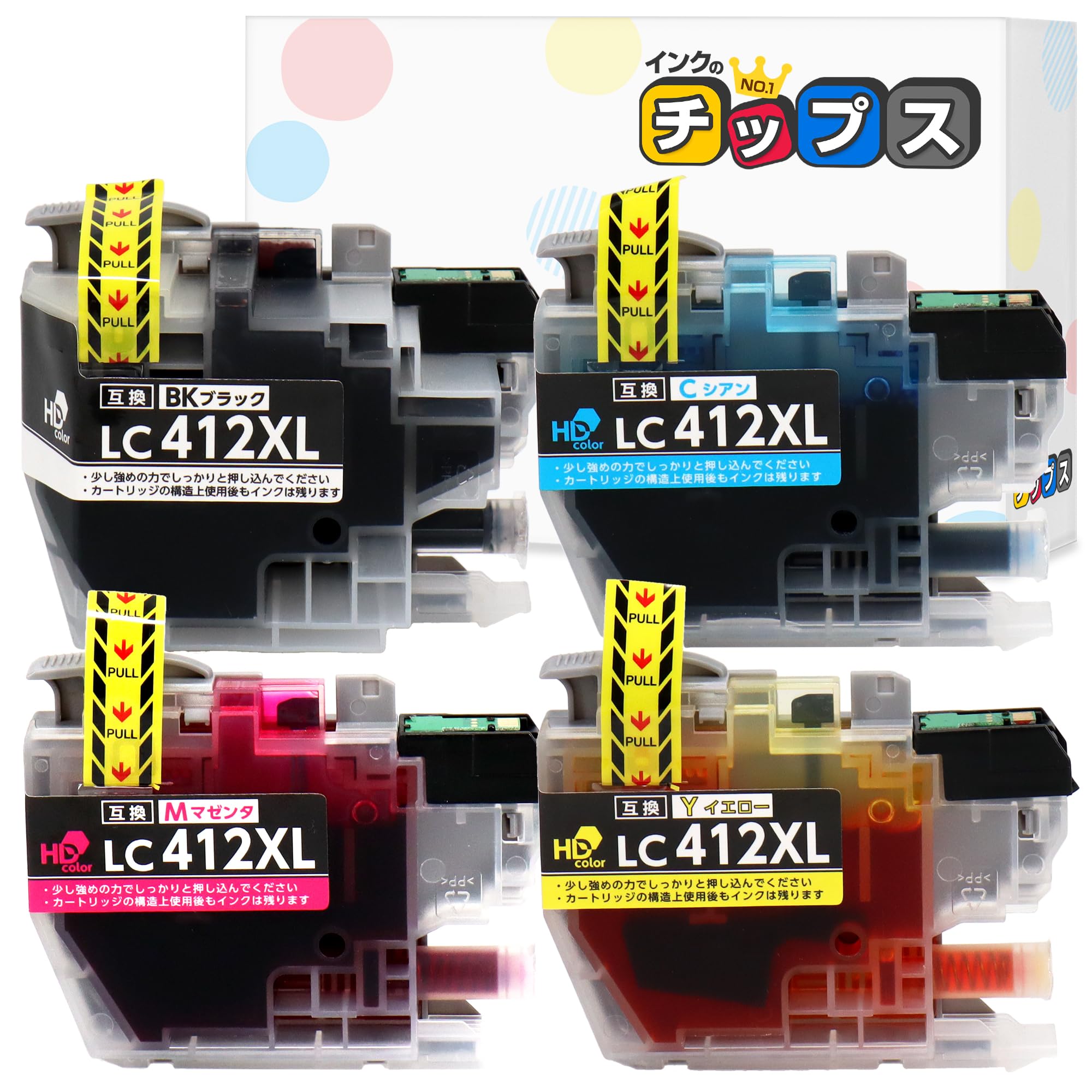 大容量タイプ ブラザー LC412XL-4PK 大容量4色パック 純正 テント