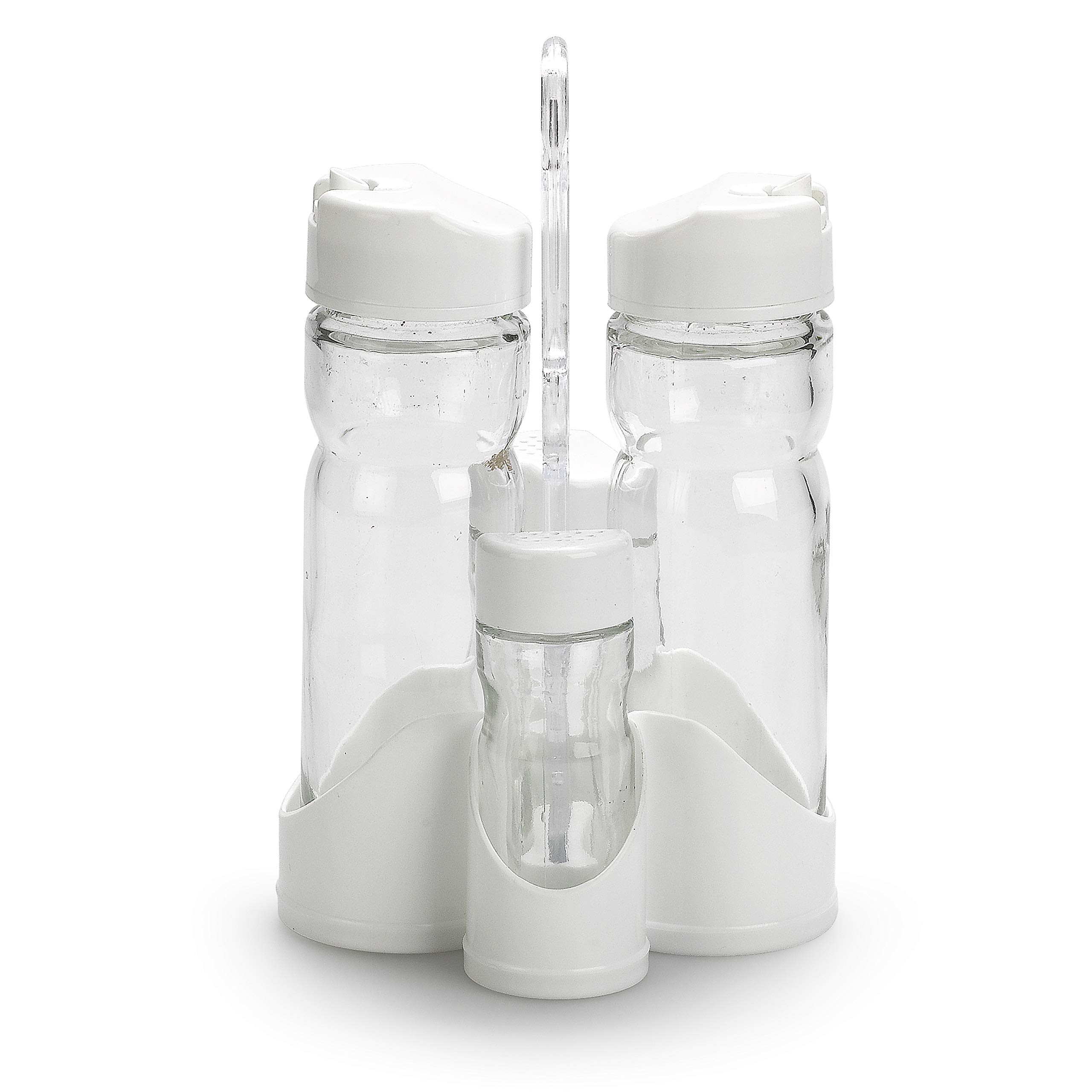 Plastic Forte Vinagrera-​aceitera, Cristal, Blanco, 10,​5 X 11,​5X 19.5 cm