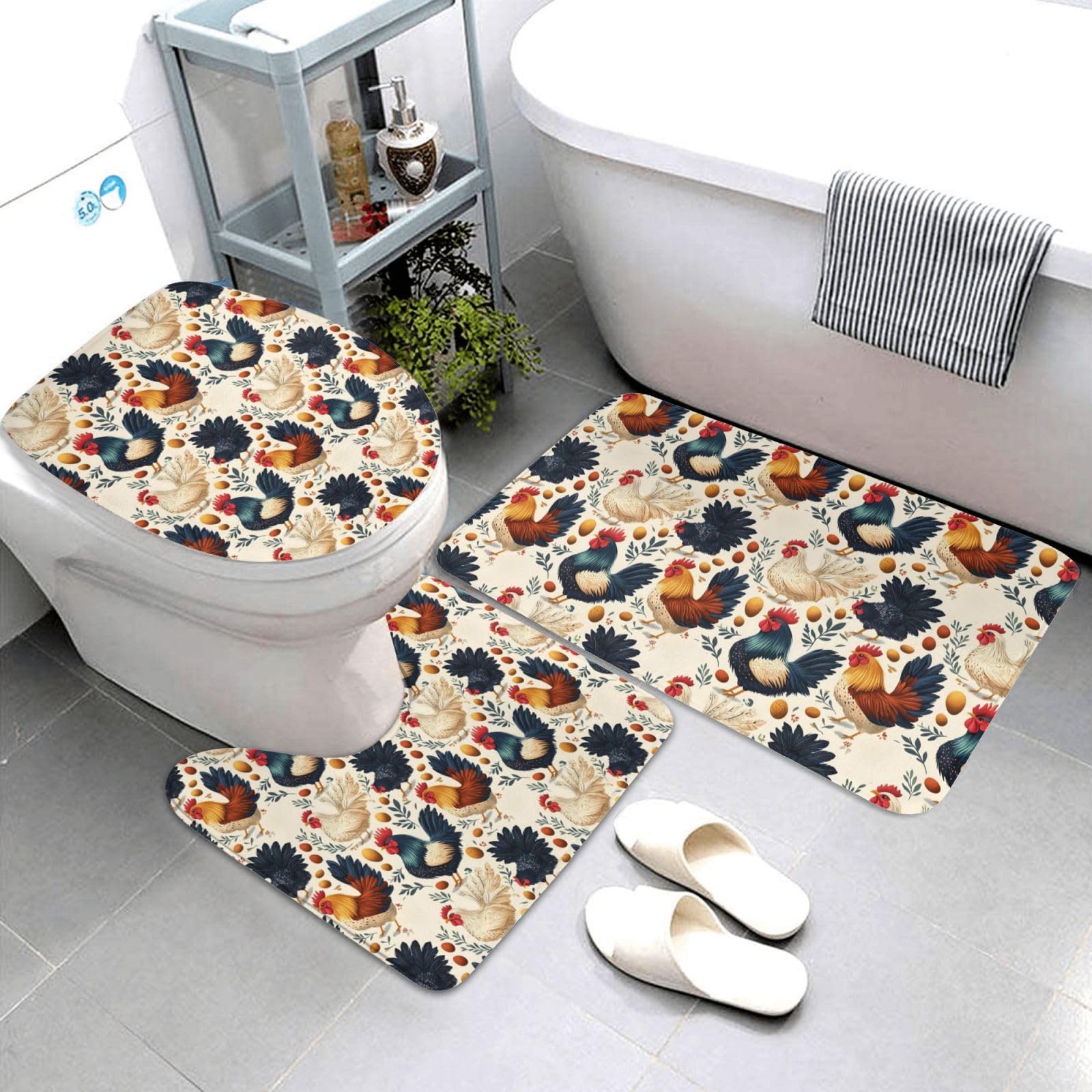 Tapis de salle de bain lavable pour éviter les glissades avec style