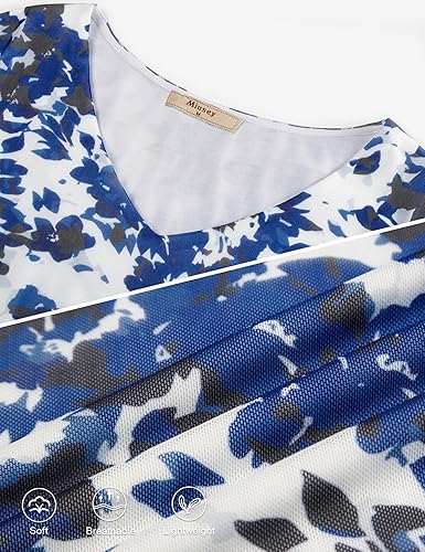 Miniatura 5 de Miusey Blusa elegante tipo túnica para mujer, elegante blusa de manga acampanada de 34, blusa de malla fluida