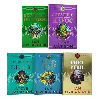 Fighting Fantasy RPG 5 Books Collection Set 6-10 The Port of Peril, Creature of Havoc, Deathtrap Dungeon, Appointment With F.E.A.R. & Island of the Lizard King
