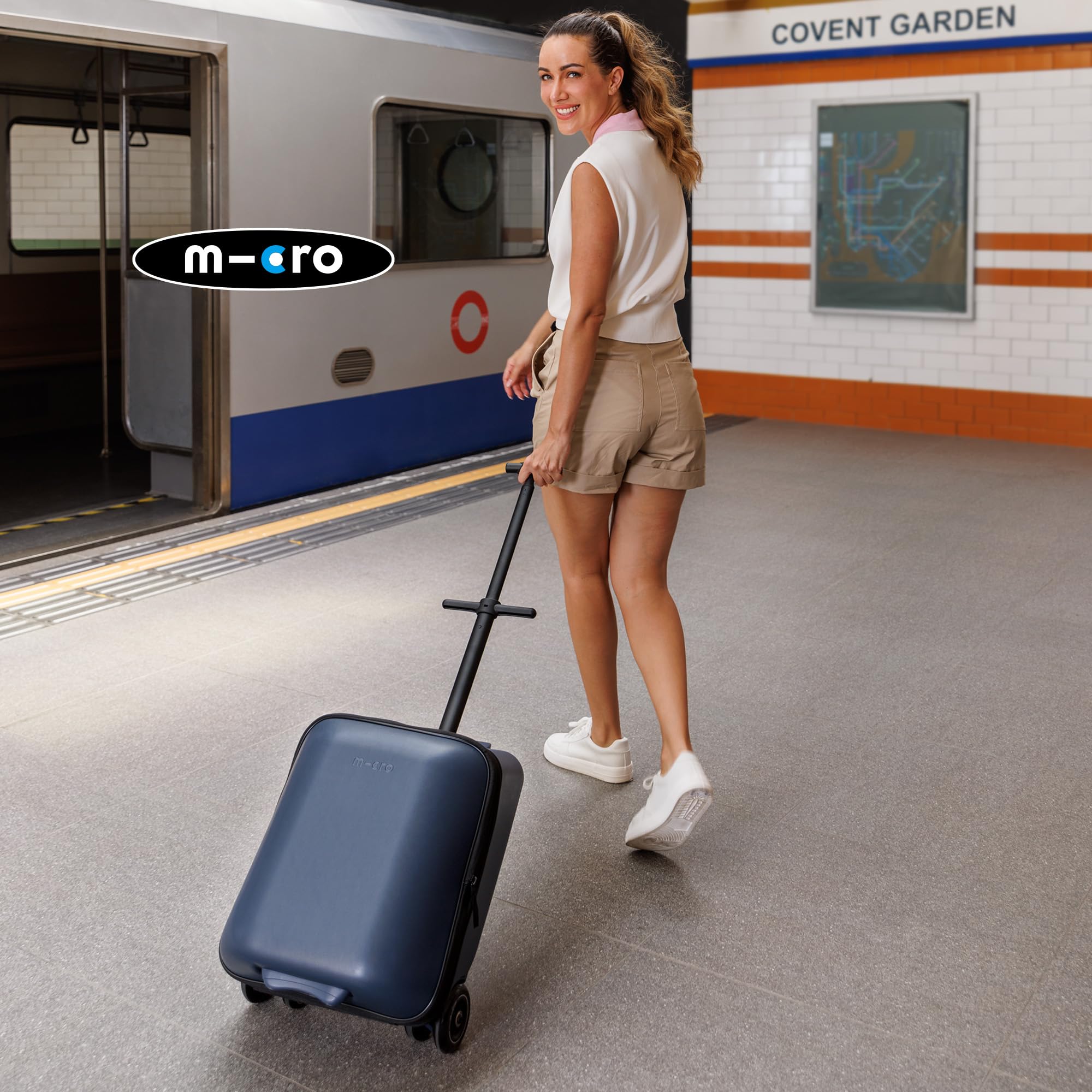 Micro™ Ride on Luggage Eazy Weekender | Das ORIGINAL | Reisetrolley mit Rollen | Höhenverstellbar & klappbar | Einkaufstrolley und Handgepäck konform | Koffer & Trolley in einem