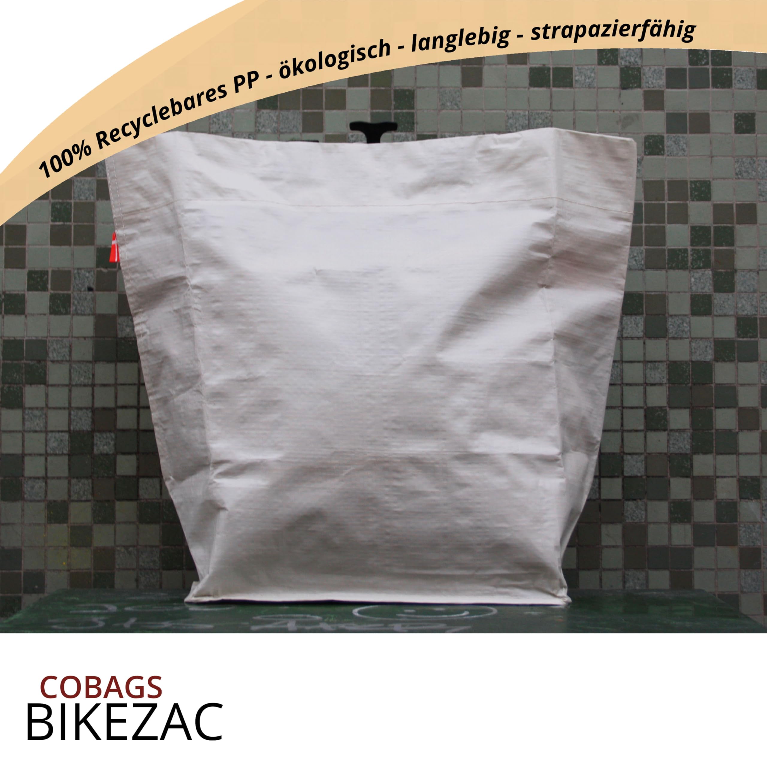 BikeZac 2.0 di COBAGS - Borsa per la spesa da bicicletta, clip-on, riutilizzabile, borsa per il carrello della spesa, riciclabile (Simply verde, 2 pezzi)
