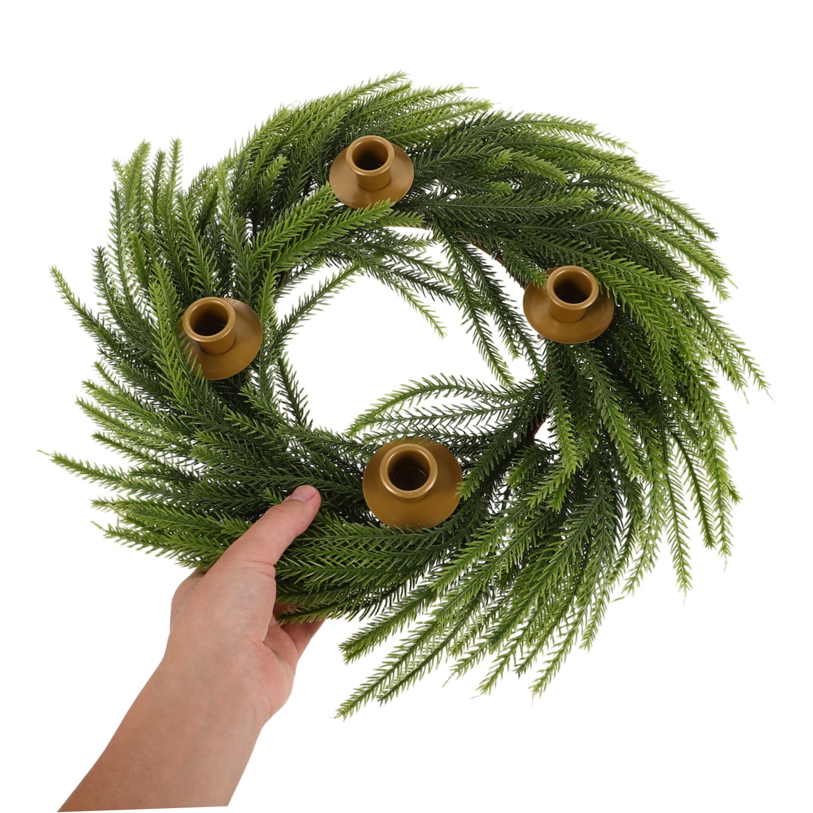 ERINGOGO Portacandele Natalizio Corona D'avvento in Plastica e Ferro, Design Raffinato e Robusto per Finestre e Soggiorno, Decorazione Festiva per Famiglia e Amici