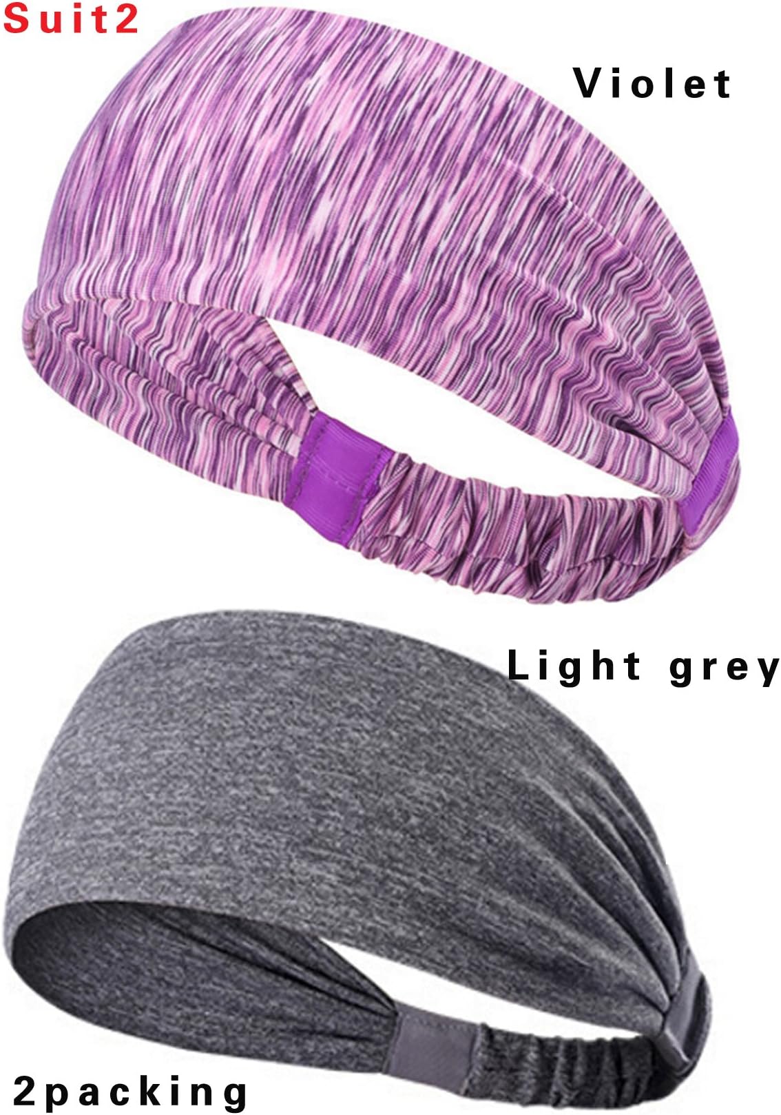 longxing (2PCS high elastic men and women headband running speed dry hair band fitness yoga sweat band sweat makeup. (Set meal 2)