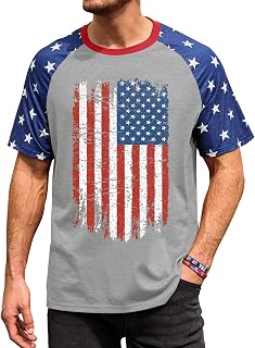 Arvilhill Mens American Flag Tee 4th of July Patriotic Graphic Ralgan Shirts (S-3XL)