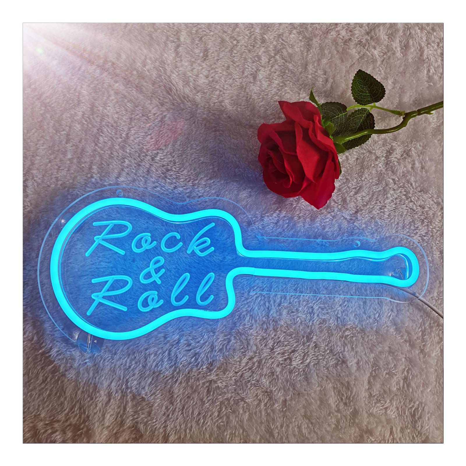 Creative Neon Lamp Light Up Sign|Dimmable LED Neon Signs For Wall Decor|USB Powered Neon Lights Sign For Birthday Wedding Festival Party Decor,Blue - Guitar Shape