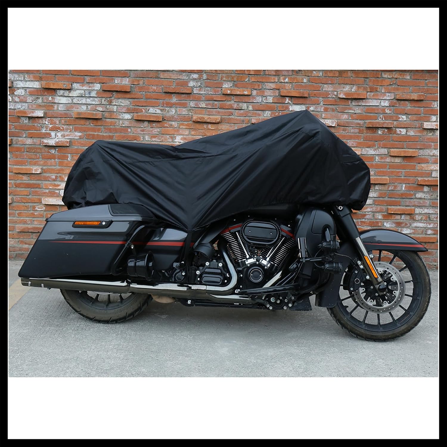 Motorcycle Cover Lightweight Half Cover Outdoor Waterproof Rain Dust Protector Black XL for Most Full Dress Touring Cruiser Durable Material