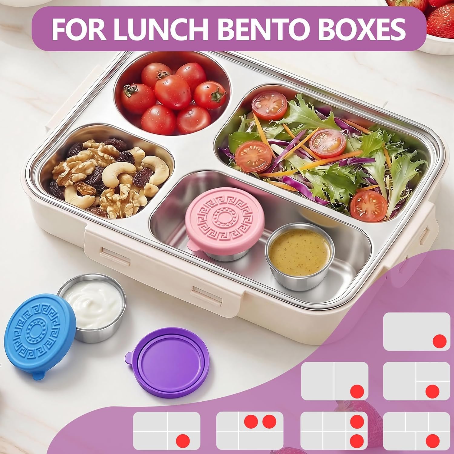 12 Pack Sauce Containers, 1.6 Oz Leakproof Sauce Cups with Lids