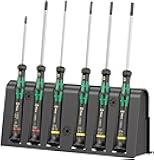 Wera 2035/6 Kraftform MicroSlotted/Phillips Electronics Screwdriver Set and Rack, 6-Piece