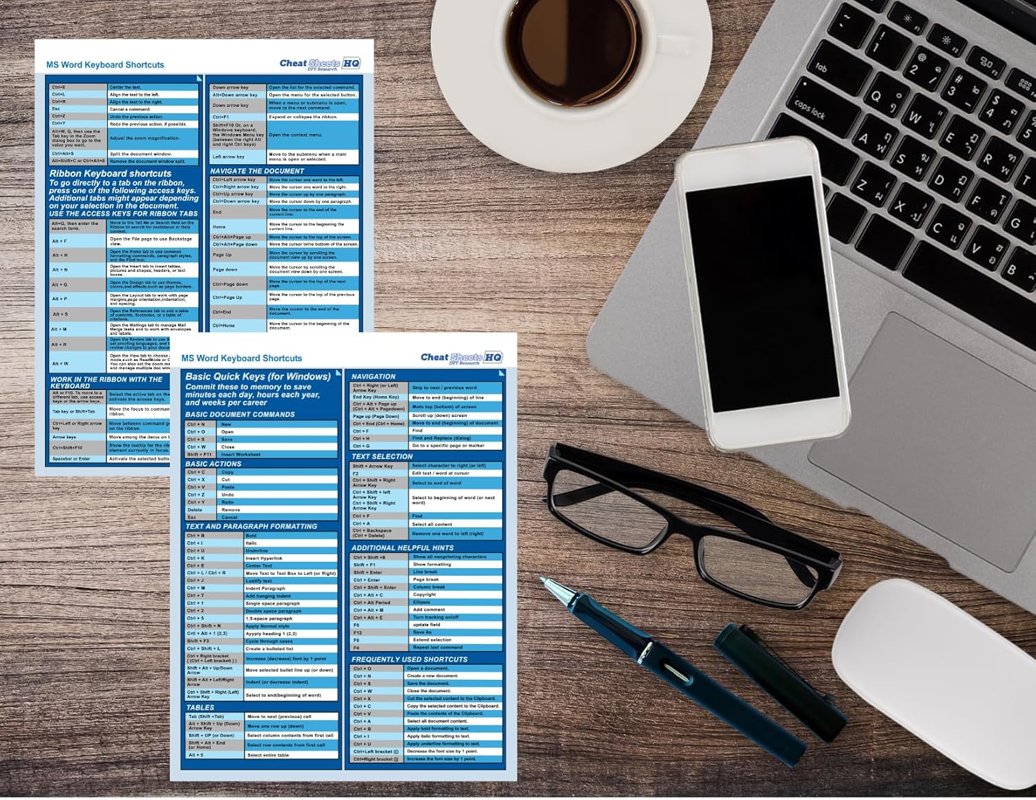 Microsoft Office Word 365 Cheat Sheet – Essential Keyboard Shortcuts for Faster Document Editing Formatting - Image 5