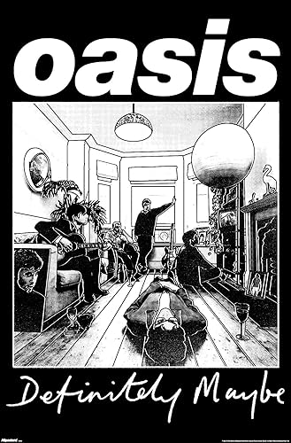 Trends International Oasis - Póster de pared con texto en inglés Definiitely Maybe, 34 pulgadas de largo x 22.4 pulgadas de ancho, versión sin marco