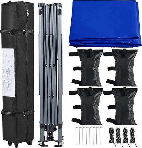 Vista 41 de Yaheetech Tienda de campaña desplegable de 10 x 10 pies para 1 persona, tienda de campaña comercial portátil instantánea, kiosco al aire libre con 1