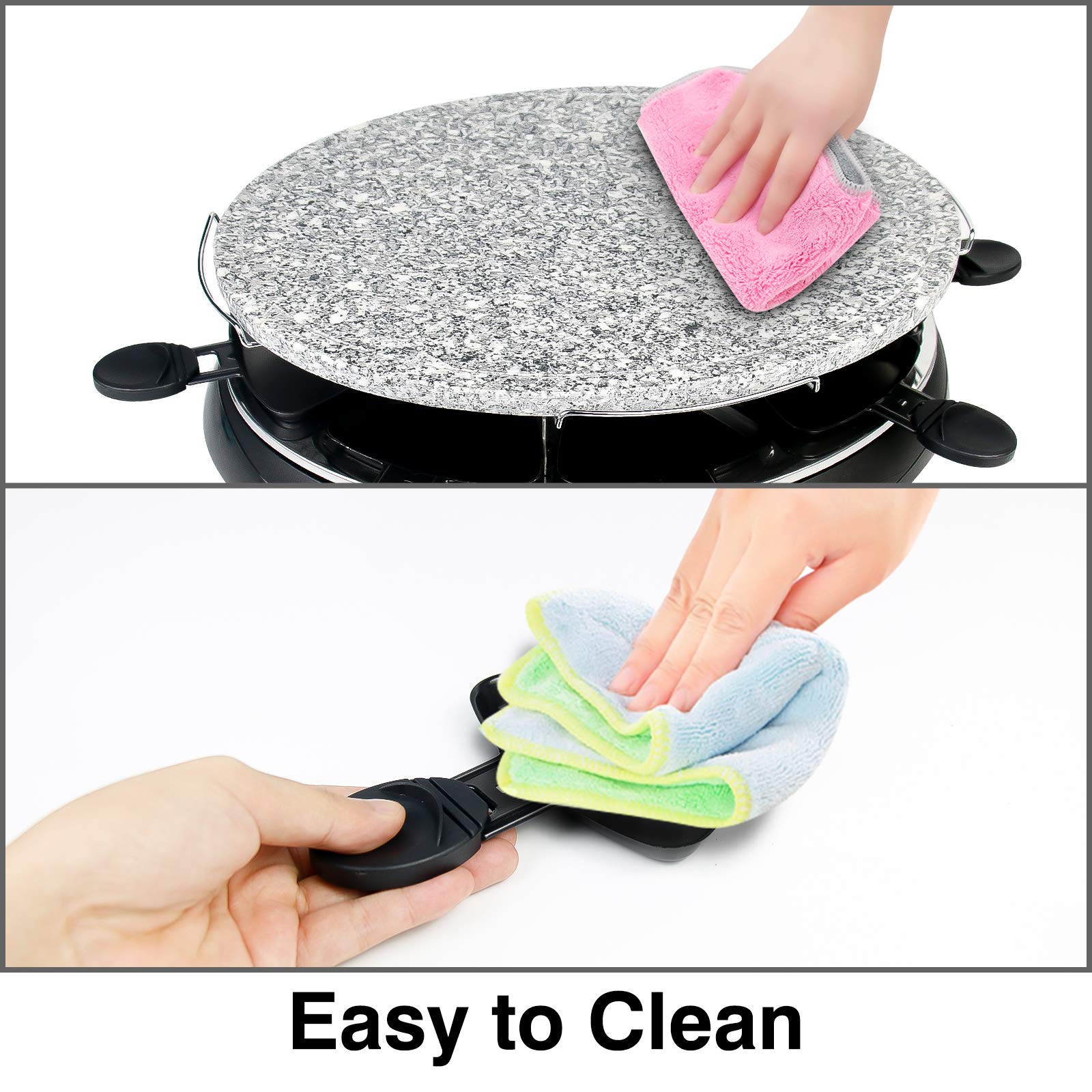 Raclette Grill, Electric Raclette Machine NonStick Hot Grill Stone