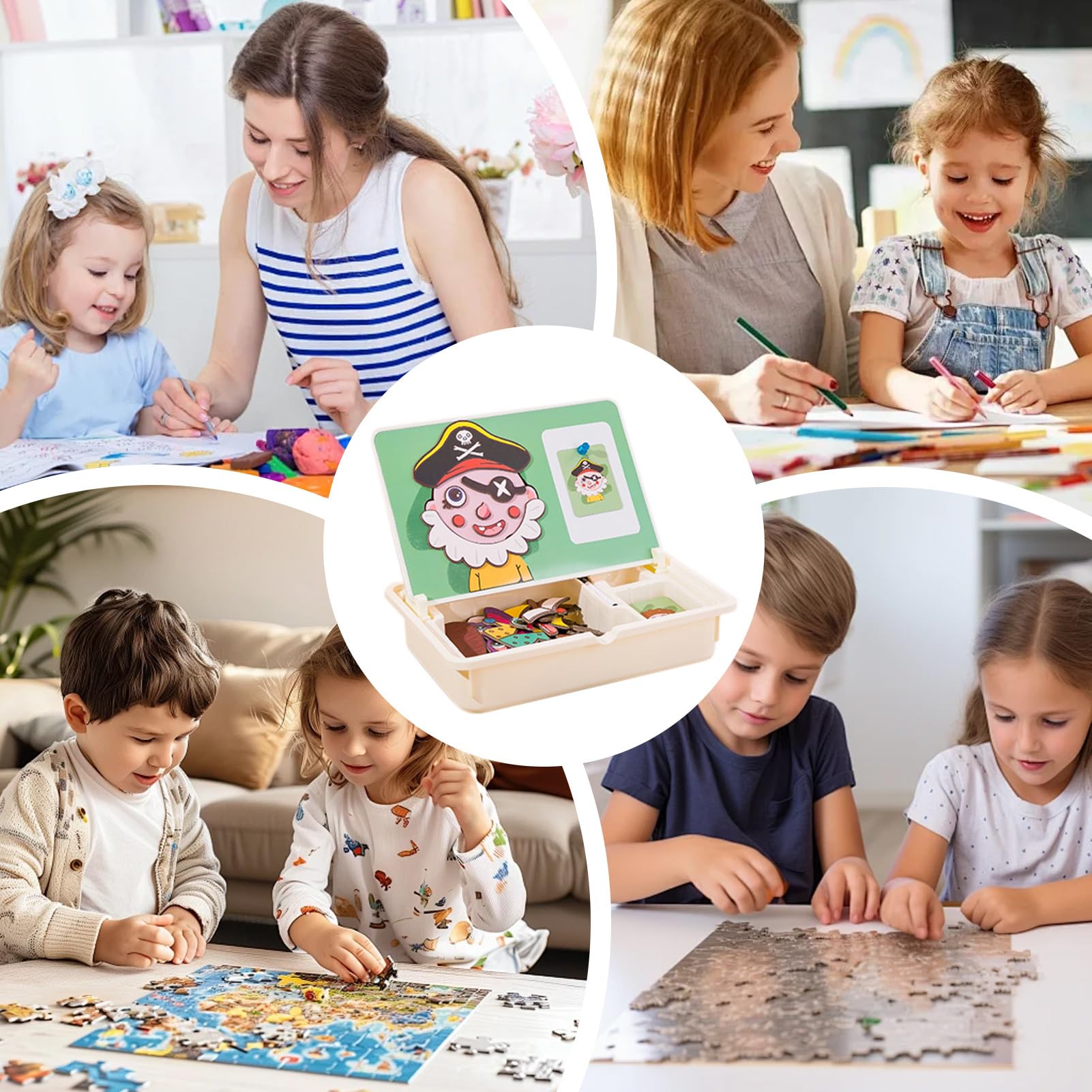 Magnetyczne Puzzle Z Pudełkiem Edukacyjna Gra Magnetyczna Dla | Kreatywne Gry Podróżne Z Pokrowcem Dla Dzieci W Wieku 3+ Żłobek Przedszkole