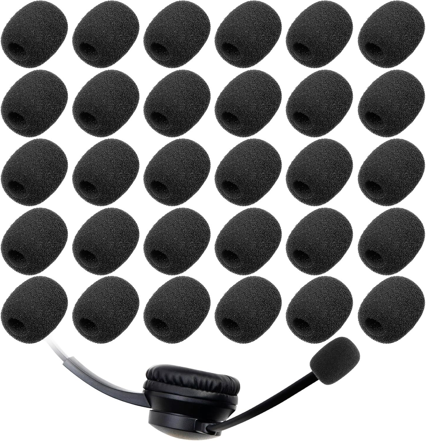 30 Pack Mini Microphone Foam Covers, Universal High Density Headset Windscreen Mic Foam Cover for Headset Microphone Noise Reduction – Black Sponge 30 Pack Mini Microphone Foam Covers, Universal High Density Headset Windscreen Mic Foam Cover for Headset Microphone Noise Reduction – Black Sponge