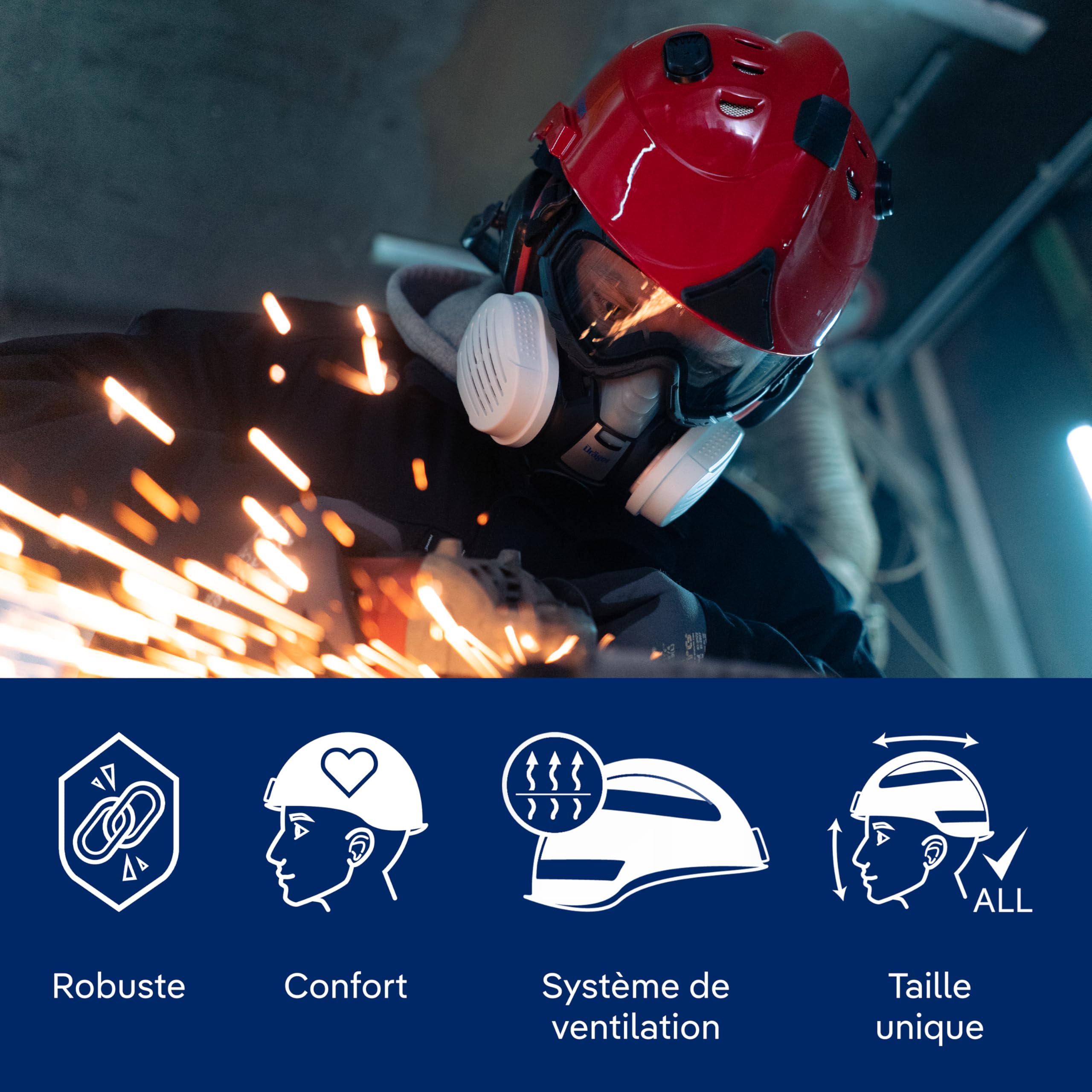 Dräger HPS 3500 Premium Casque de Protection forestier avec Cache-Oreille | Anti-Bruit et visière grillagée
